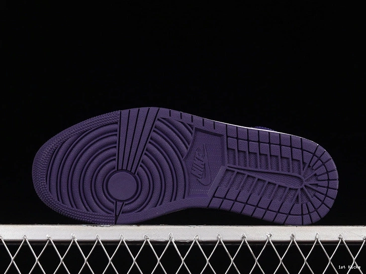 1 (Women's) - Black Jordan Purple BQ6472-051 Mid 0908
